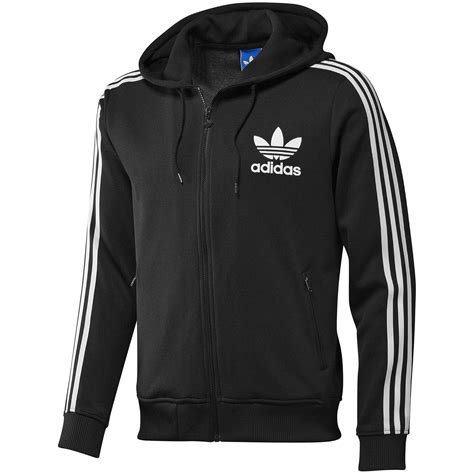 schwarzer adidas hoodie mit seitenstreifen|Schwarze Hoodies .